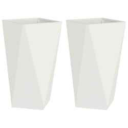 Jardinière 2 pcs Blanc 40 x 40 x 75 cm Acier 554629554629