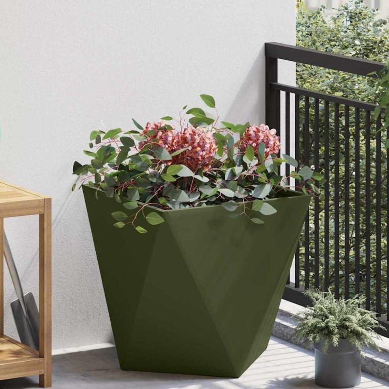 Jardinière Vert olive 50 x 50 x 50 cm Acier 554633554633