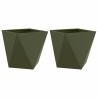 Jardinière 2 pcs Vert olive 50 x 50 x 50 cm Acier 554634554634