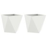 Jardinière 2 pcs Blanc 50 x 50 x 50 cm Acier 554635554635