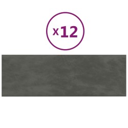 Tête de lit murale 12 pcs Gris foncé 90 x 30 cm Velours 554640554640