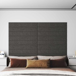 Tête de lit murale 12 pcs Gris foncé 90 x 15 cm tissu 554641554641