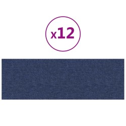 Tête de lit murale 12 pcs Bleu 90 x 30 cm tissu 554642554642