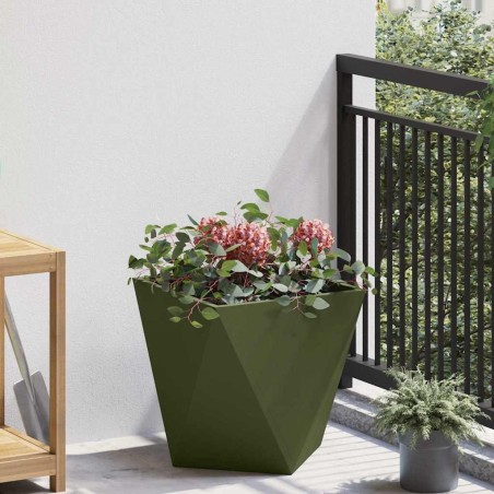 Jardinière Vert olive 40 x 40 x 40 cm Acier 554644554644