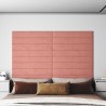 Tête de lit murale 12 pcs Rose 90 x 15 cm Velours 554645554645