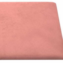 Tête de lit murale 12 pcs Rose 90 x 15 cm Velours 554645554645