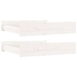  Tiroirs de lit 2 pcs blanc Bois de pin massif 