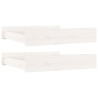  Tiroirs de lit 2 pcs blanc Bois de pin massif 