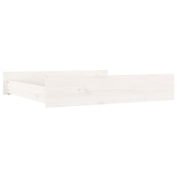  Tiroirs de lit 2 pcs blanc Bois de pin massif 