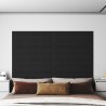 Tête de lit murale 12 pcs Noir 90 x 15 cm tissu 554651554651
