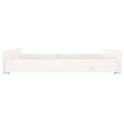  Tiroirs de lit 2 pcs blanc Bois de pin massif 