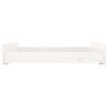  Tiroirs de lit 2 pcs blanc Bois de pin massif 