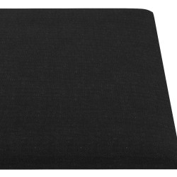 Tête de lit murale 12 pcs Noir 90 x 15 cm tissu 554651554651