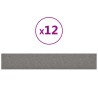 Tête de lit murale 12 pcs Gris clair 90 x 15 cm tissu 554652554652