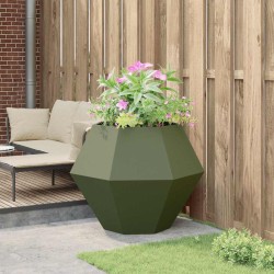 Jardinière Vert olive 100 x 100 x 80 cm Acier 554657554657