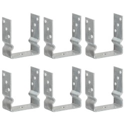 Piquets de clôture 6 pcs Argenté 12x6x15 cm Acier galvanisé 554658554658