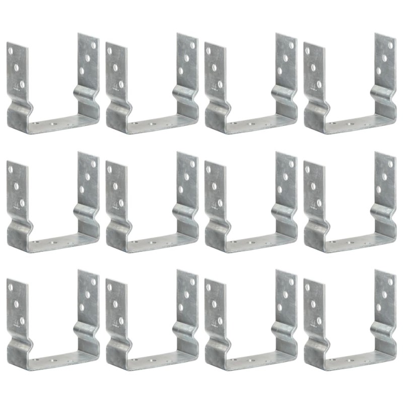 Piquets de clôture 12 pcs argenté 14x6x15 cm acier galvanisé 554661554661
