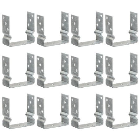 Piquets de clôture 12 pcs argenté 14x6x15 cm acier galvanisé 554661554661