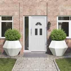 Jardinière 2 pcs Blanc 100 x 100 x 80 cm Acier 554663554663