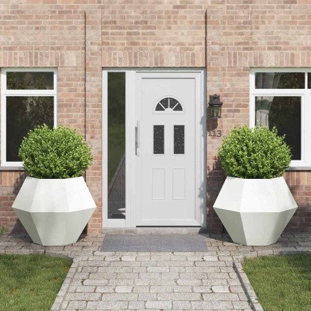 Jardinière 2 pcs Blanc 100 x 100 x 80 cm Acier 554663554663