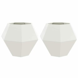 Jardinière 2 pcs Blanc 100 x 100 x 80 cm Acier 554663554663