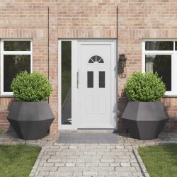 Jardinière 2 pcs Noir 100 x 100 x 80 cm Acier 554664554664