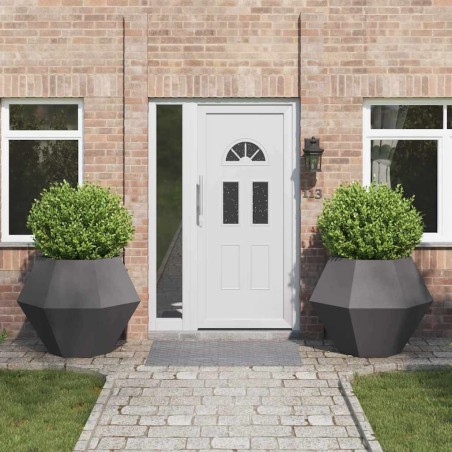Jardinière 2 pcs Noir 100 x 100 x 80 cm Acier 554664554664
