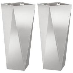Jardinière 2 pcs Argent 30 x 30 x 75 cm Acier inoxydable 554667554667