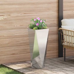 Jardinière 2 pcs Argent 30 x 30 x 75 cm Acier inoxydable 554667554667