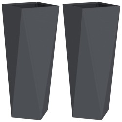 Jardinière 2 pcs Anthracite 30 x 30 x 75 cm Acier 554682554682