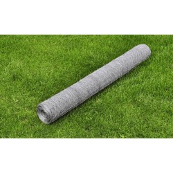Grillage pour volière Acier galvanisé 25 x 0,5 m Argenté 554688554688