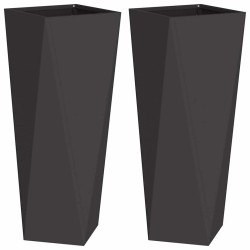 Jardinière 2 pcs Noir 30 x 30 x 75 cm Acier 554690554690