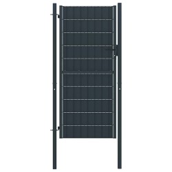Portail de clôture en PVC et acier 100 x 204 cm anthracite 554714554714