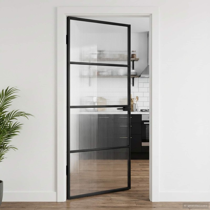 Porte de maison 93 x 201,5 x 3,5 cm Aluminium et Verre Trempé 554766554766
