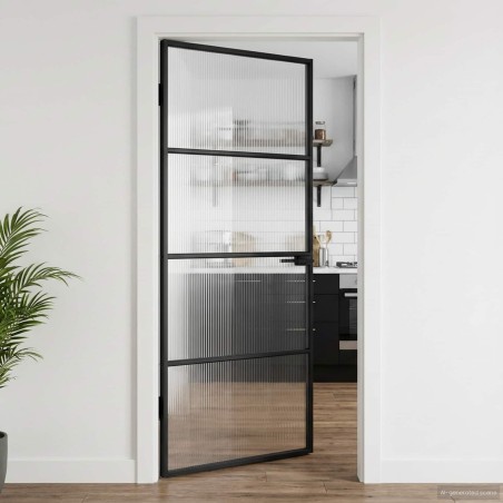 Porte de maison 93 x 201,5 x 3,5 cm Aluminium et Verre Trempé 554766554766