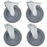 4 pcs Roulettes pivotantes à trou de boulon 125 mm 554775554775