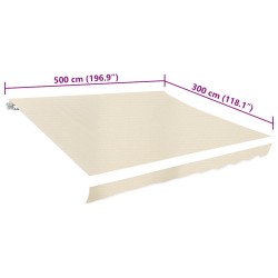 Toile d'auvent Crème 5x3 m 554779554779