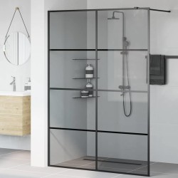Mur de Douche à L'Italienne Noir 140 x 195 cm verre trempé 554788554788