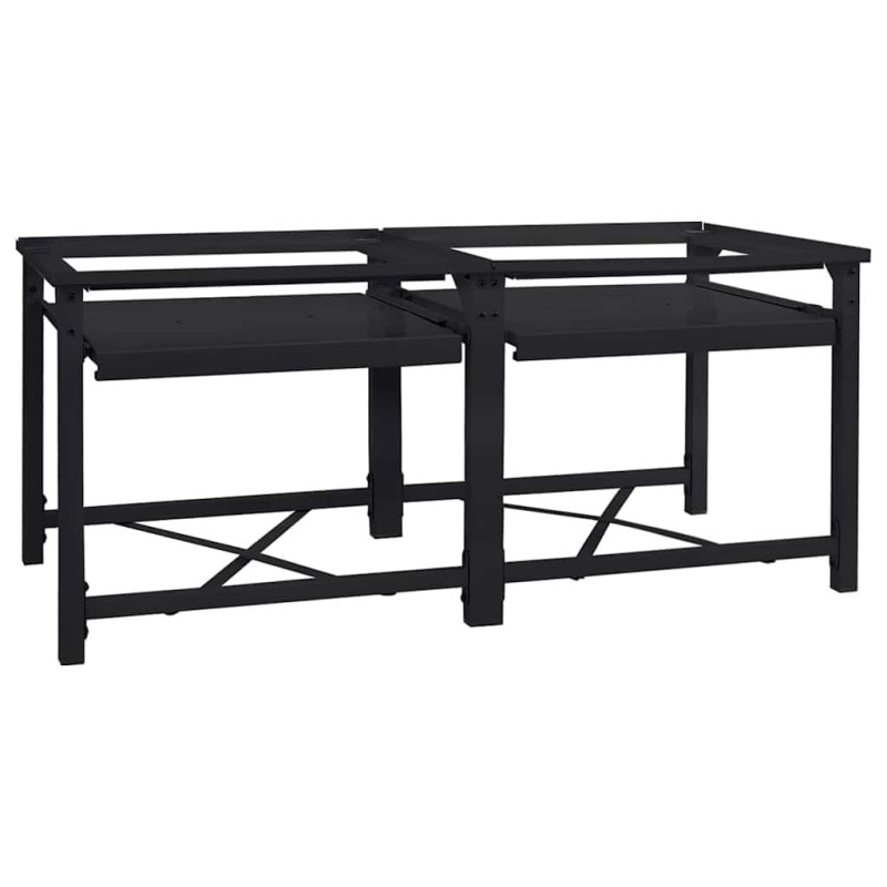 Socle pour Machine à Laver 2 pcs Noir 120 x 56 x 52 cm Acier 554817554817