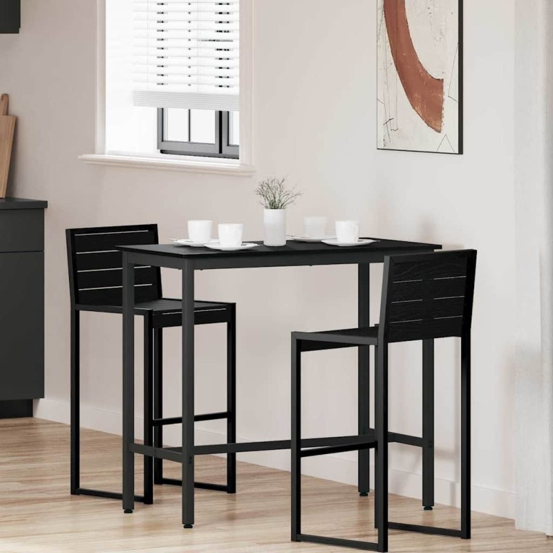 table Chêne noir 100 x 50 x 90,5 cm Bois d'ingénierie et acier 554824554824