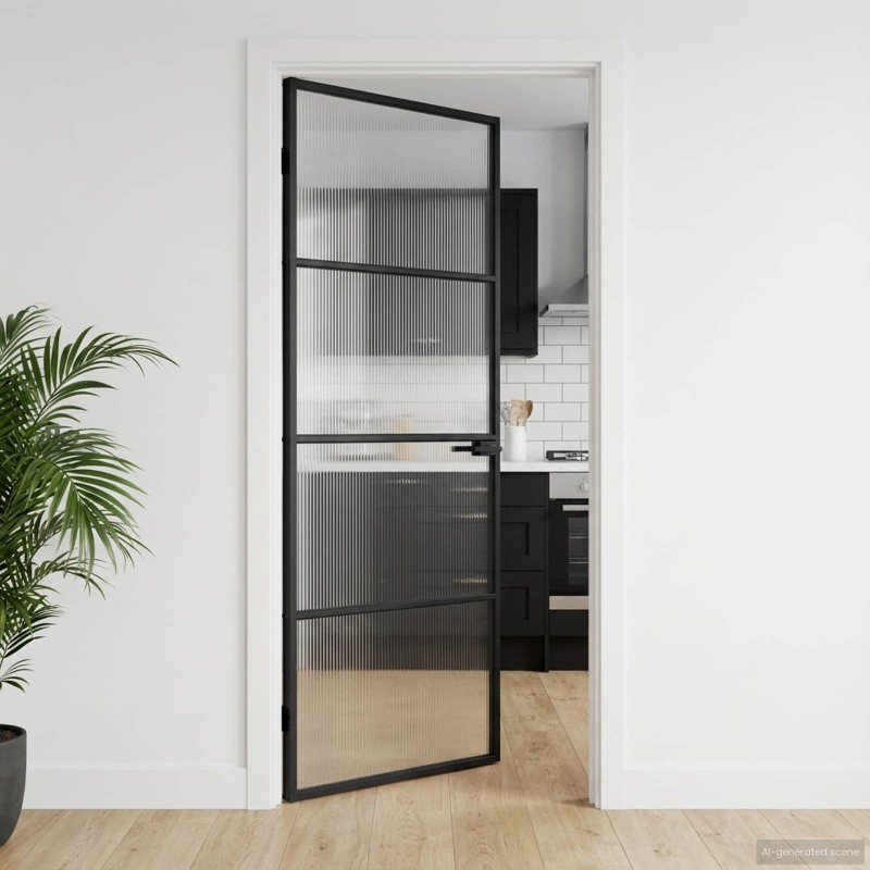 Porte de maison 83 x 201,5 x 3,5 cm Aluminium et Verre Trempé 554825554825