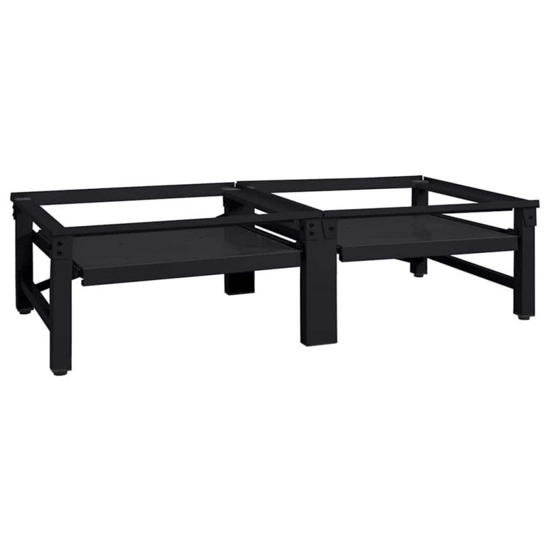 Socle pour Machine à Laver 2 pcs Noir 124,5 x 61,5 x 32,5 cm 554828554828