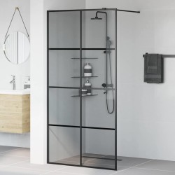 Mur de Douche à L'Italienne Noir 100 x 195 cm verre trempé 554830554830