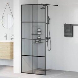 Mur de Douche à L'Italienne Noir 80 x 195 cm verre trempé 554833554833
