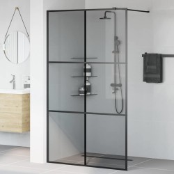 Mur de Douche à L'Italienne Noir 115 x 195 cm verre trempé 554834554834