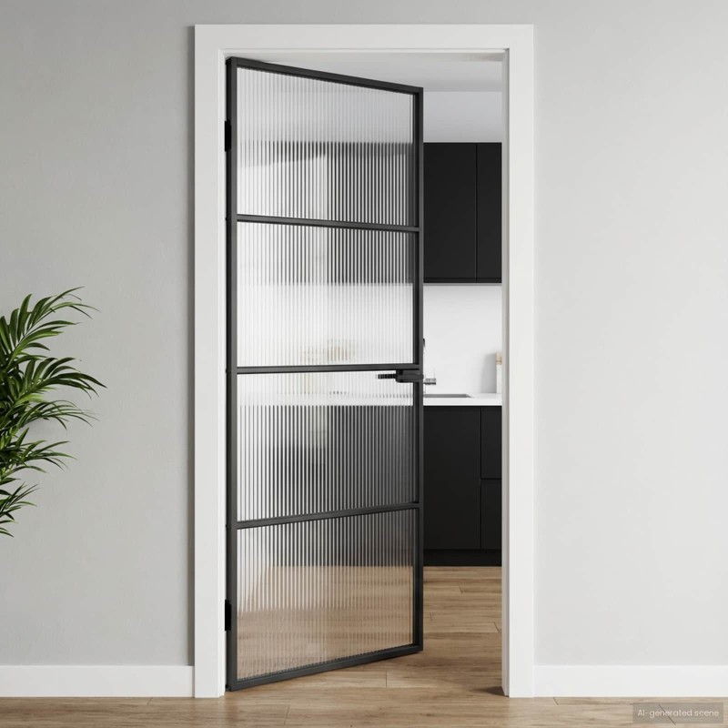 Porte de maison 76 x 201,5 x 3,5 cm Aluminium et Verre Trempé 554837554837
