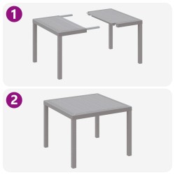 Table de Jardin Gris clair 100 x 100 x 73 cm polyrotin 554843554843