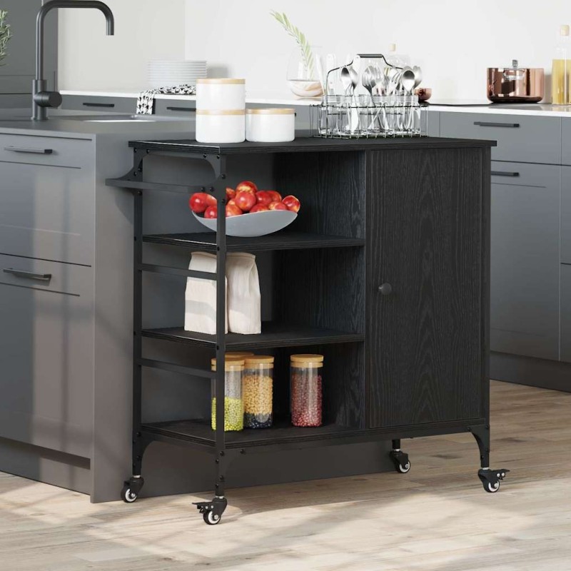 Chariot de cuisine Chêne noir 87.5 x 39 x 84.5 cm 554844554844