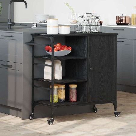 Chariot de cuisine Chêne noir 87.5 x 39 x 84.5 cm 554844554844