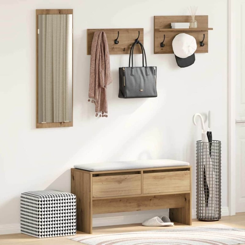 Ensemble de meubles d'entrée avec tiroir 4 pcs Chêne artisan 554847554847